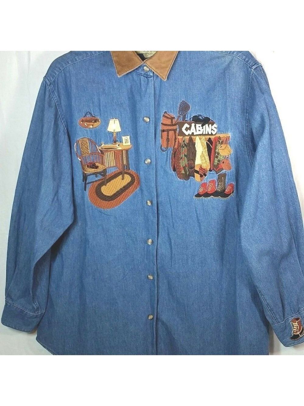 𝅺COUNTRY Legends Cabincore Denim Shirt M